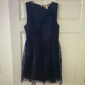 Navy Lacy Sleeveless Dress